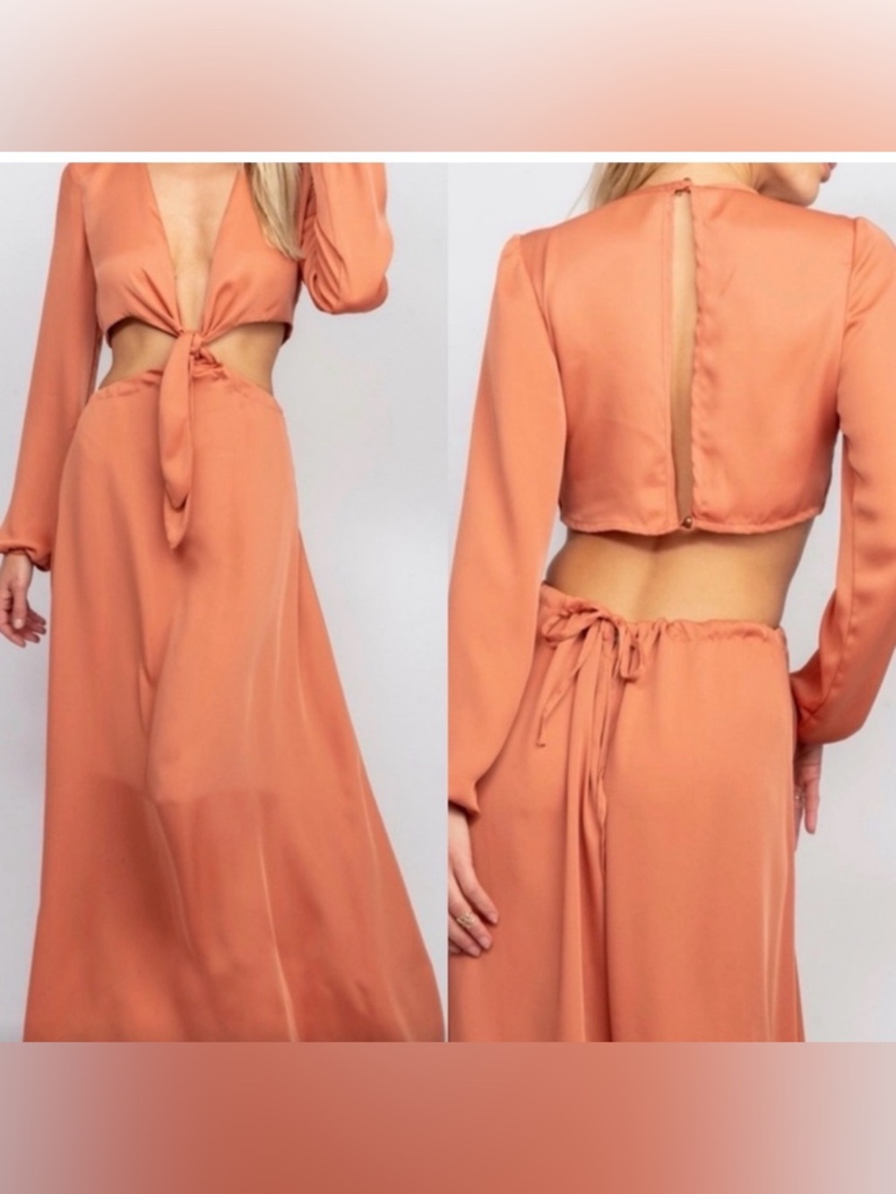 RESA Terracotta Side Cut Out Dress - Picture 3 of 4